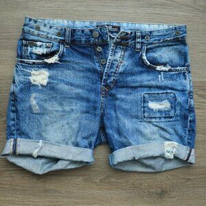 Zara long denim shorts